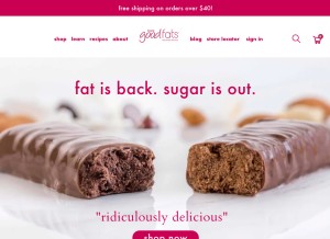 How lovegoodfats.com looks like on a tablet such as an iPad.