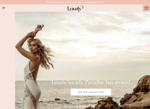 How lovelybride.com looks like on a tablet such as an iPad.