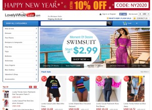 How lovelywholesale.com looks like on a tablet such as an iPad.