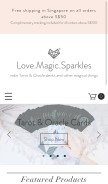 How lovemagicsparkles.com looks like on a mobile device such as an iPhone.