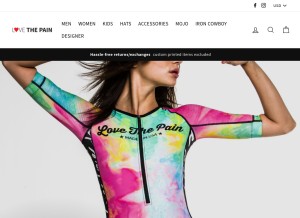 How lovethepain.com looks like on a tablet such as an iPad.