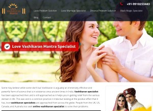 How lovevashikaranmantra.in looks like on a tablet such as an iPad.