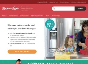 How lovewithfood.com looks like on a tablet such as an iPad.