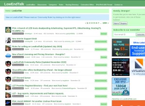 How lowendtalk.com looks like on a tablet such as an iPad.