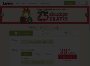 How lowi.es looks like on a tablet such as an iPad.