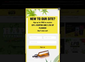 How lowpricebud.co looks like on a tablet such as an iPad.