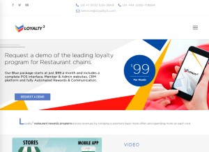 How loyalty3.com looks like on a tablet such as an iPad.