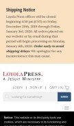 How loyolapress.com looks like on a mobile device such as an iPhone.