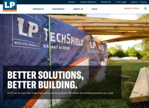 How lpcorp.com looks like on a tablet such as an iPad.