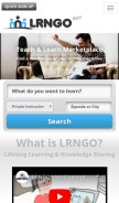 How lrngo.com looks like on a mobile device such as an iPhone.