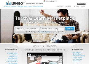 How lrngo.com looks like on a tablet such as an iPad.