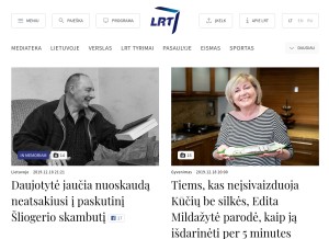 How lrt.lt looks like on a tablet such as an iPad.