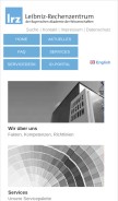 How lrz.de looks like on a mobile device such as an iPhone.