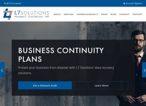 How lseven.com looks like on a tablet such as an iPad.