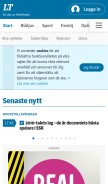 How lt.se looks like on a mobile device such as an iPhone.