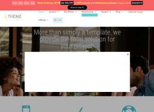 How ltheme.com looks like on a tablet such as an iPad.
