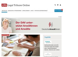 How lto.de looks like on a tablet such as an iPad.