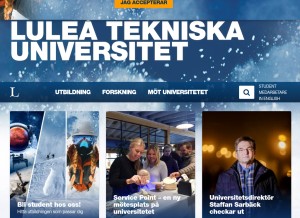 How ltu.se looks like on a tablet such as an iPad.