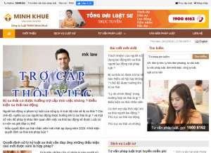 How luatminhkhue.vn looks like on a tablet such as an iPad.