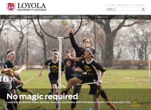 How luc.edu looks like on a tablet such as an iPad.