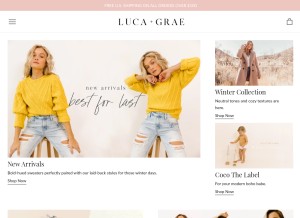 How lucaandgrae.com looks like on a tablet such as an iPad.