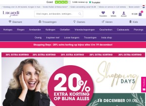 How lucardi.nl looks like on a tablet such as an iPad.