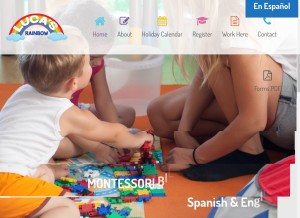 How lucasrainbow.com looks like on a tablet such as an iPad.