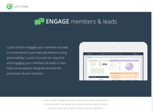 How lucidcontact.com looks like on a tablet such as an iPad.