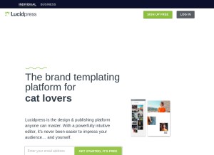 How lucidpress.com looks like on a tablet such as an iPad.