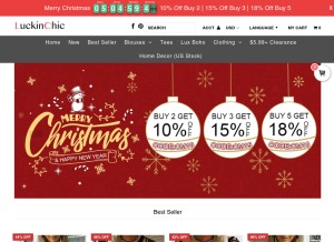How luckinchic.com looks like on a tablet such as an iPad.