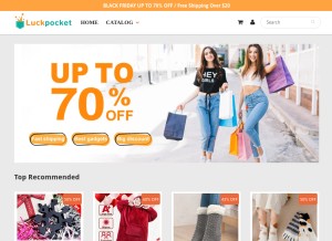 How luckpocket.com looks like on a tablet such as an iPad.