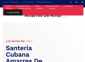 How lucumionline.com looks like on a tablet such as an iPad.