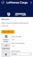 How lufthansa-cargo.com looks like on a mobile device such as an iPhone.