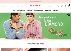 How luire.in looks like on a tablet such as an iPad.