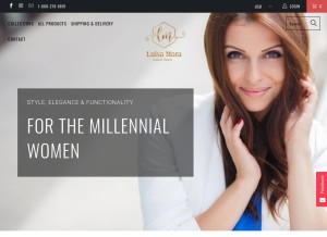 How luisamora.com looks like on a tablet such as an iPad.