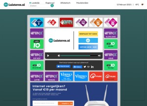 How luisteren.nl looks like on a tablet such as an iPad.