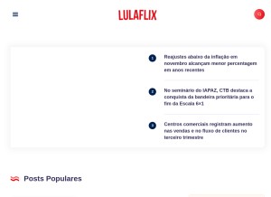 How lulaflix.com.br looks like on a tablet such as an iPad.