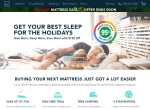How lull.com looks like on a tablet such as an iPad.