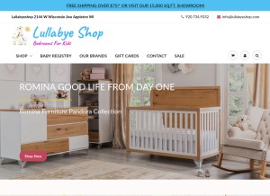 How lullabyeshop.com looks like on a tablet such as an iPad.