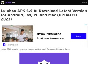 How lulubox.top looks like on a tablet such as an iPad.