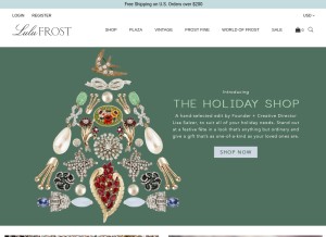 How lulufrost.com looks like on a tablet such as an iPad.
