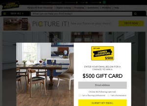 How lumberliquidators.com looks like on a tablet such as an iPad.