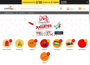How lumingo.com looks like on a tablet such as an iPad.
