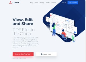 How luminpdf.com looks like on a tablet such as an iPad.
