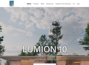 How lumion.com looks like on a tablet such as an iPad.
