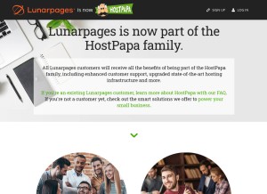 How lunarpages.com looks like on a tablet such as an iPad.