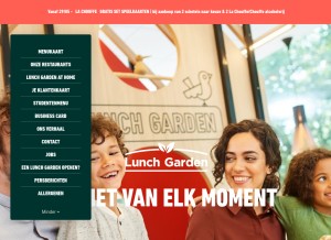 How lunchgarden.be looks like on a tablet such as an iPad.