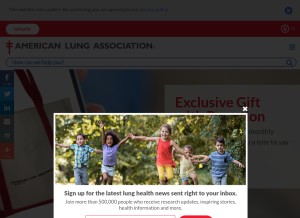 How lung.org looks like on a tablet such as an iPad.