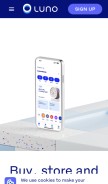 How luno.com looks like on a mobile device such as an iPhone.