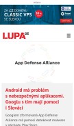 How lupa.cz looks like on a mobile device such as an iPhone.